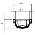 Terminale asta Nylon Ø 8 C.E.(15x20) nero
