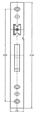 Serratura montante E30 frontale inox 22 scrocco regol.