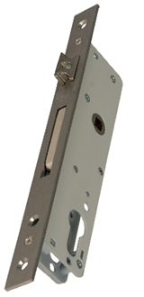 Serratura montante E35 frontale inox 22 scrocco regol.
